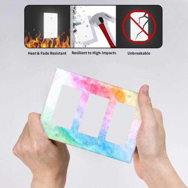 1Pcs Abstract Watercolor Art Switch Plates And Outlet Covers  Wall Plate Cover  Light Switch Plate  Unbreakable Polycarbonate Thermoplastic  Decorative switch and socket covers for home kitchen decoration - Image 4
