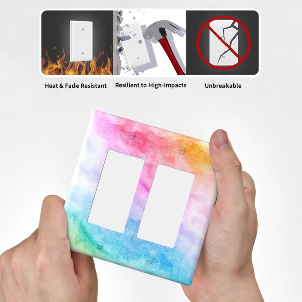 1Pcs Abstract Watercolor Art Switch Plates And Outlet Covers  Wall Plate Cover  Light Switch Plate  Unbreakable Polycarbonate Thermoplastic  Decorative switch and socket covers for home kitchen decoration - Image 4