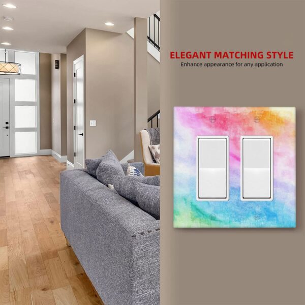 1Pcs Abstract Watercolor Art Switch Plates And Outlet Covers  Wall Plate Cover  Light Switch Plate  Unbreakable Polycarbonate Thermoplastic  Decorative switch and socket covers for home kitchen decoration - Image 5
