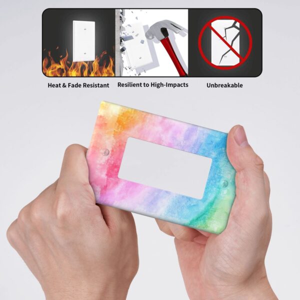 1Pcs Abstract Watercolor Art Switch Plates And Outlet Covers  Wall Plate Cover  Light Switch Plate  Unbreakable Polycarbonate Thermoplastic  Decorative switch and socket covers for home kitchen decoration - Image 4
