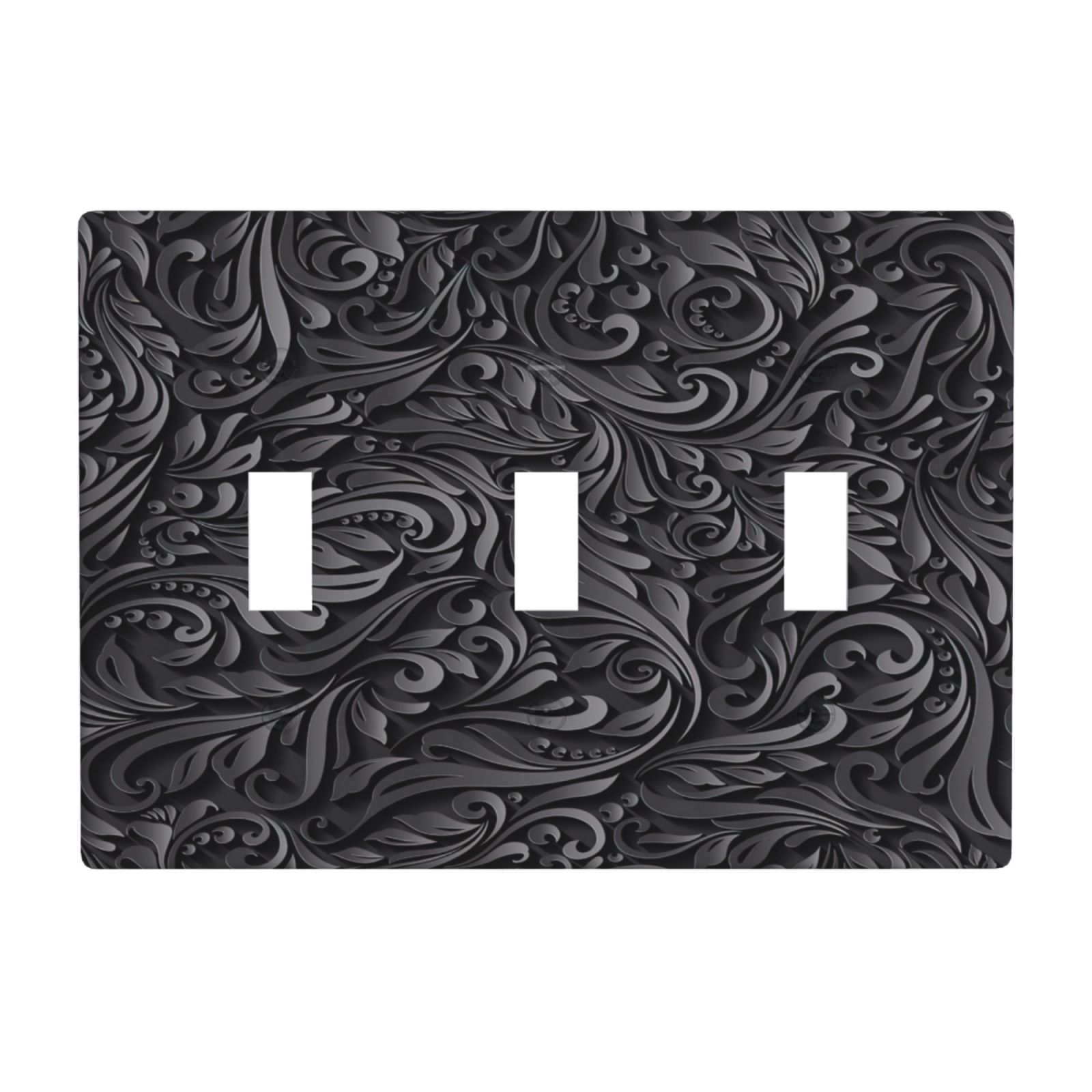 1Pcs Black floral printSwitch Plates And Outlet Covers Wall Plate Cover Light Switch Plate Unbreakable Polycarbonate Thermo plastic Decorative switch and socket covers for home kitchen decoration