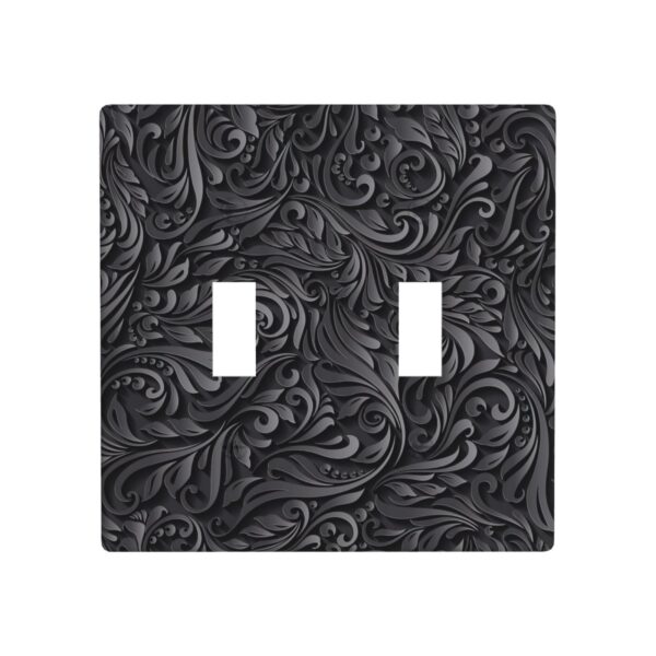 1Pcs Black floral printSwitch Plates And Outlet Covers  Wall Plate Cover  Light Switch Plate  Unbreakable Polycarbonate Thermo plastic  Decorative switch and socket covers for home kitchen decoration