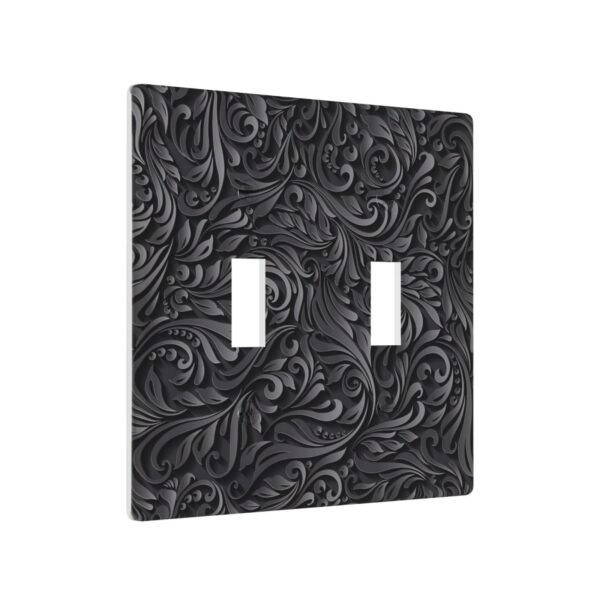 1Pcs Black floral printSwitch Plates And Outlet Covers  Wall Plate Cover  Light Switch Plate  Unbreakable Polycarbonate Thermo plastic  Decorative switch and socket covers for home kitchen decoration - Image 2