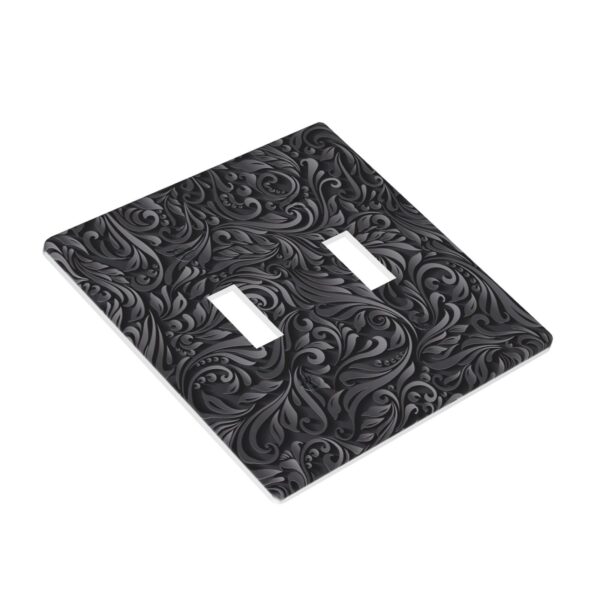 1Pcs Black floral printSwitch Plates And Outlet Covers  Wall Plate Cover  Light Switch Plate  Unbreakable Polycarbonate Thermo plastic  Decorative switch and socket covers for home kitchen decoration - Image 3