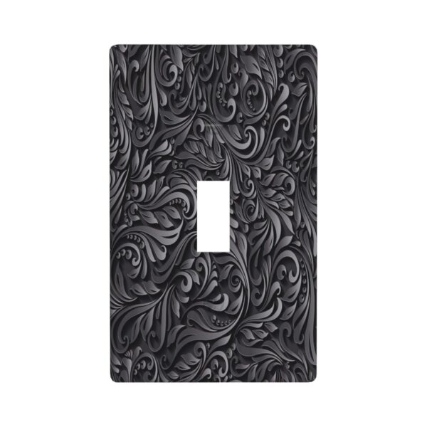 1Pcs Black floral printSwitch Plates And Outlet Covers  Wall Plate Cover  Light Switch Plate  Unbreakable Polycarbonate Thermo plastic  Decorative switch and socket covers for home kitchen decoration