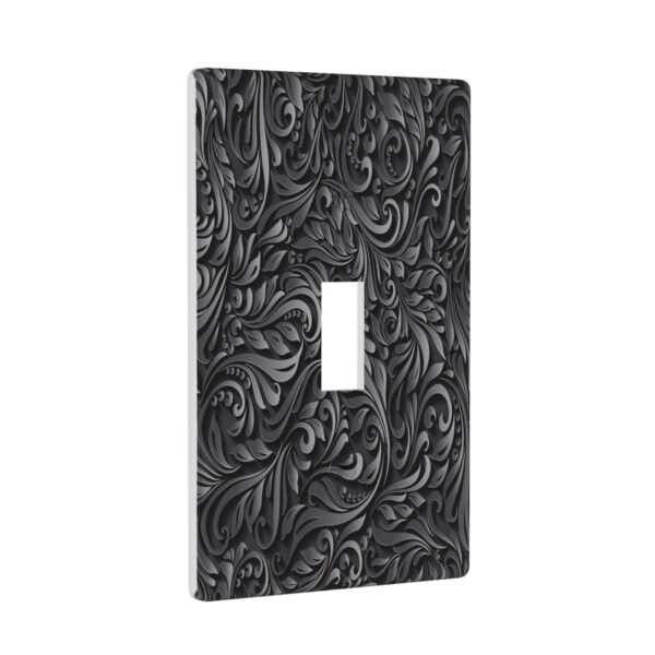 1Pcs Black floral printSwitch Plates And Outlet Covers  Wall Plate Cover  Light Switch Plate  Unbreakable Polycarbonate Thermo plastic  Decorative switch and socket covers for home kitchen decoration - Image 2