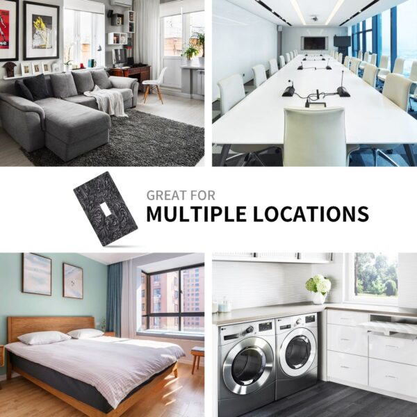 1Pcs Black floral printSwitch Plates And Outlet Covers  Wall Plate Cover  Light Switch Plate  Unbreakable Polycarbonate Thermo plastic  Decorative switch and socket covers for home kitchen decoration - Image 6