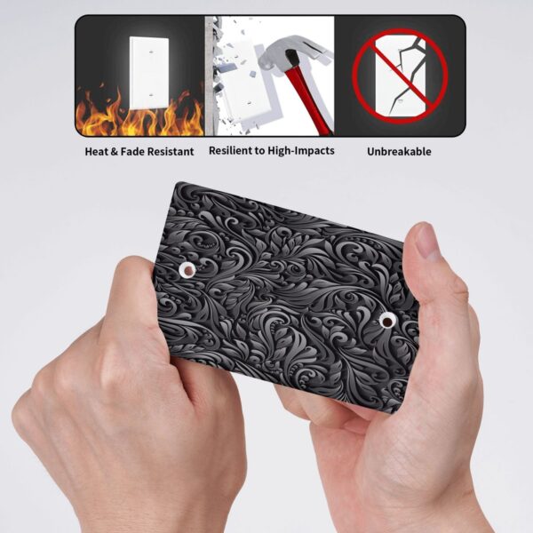 1Pcs Black floral printSwitch Plates And Outlet Covers  Wall Plate Cover  Light Switch Plate  Unbreakable Polycarbonate Thermo plastic  Decorative switch and socket covers for home kitchen decoration - Image 5