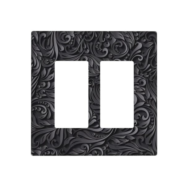 1Pcs Black floral printSwitch Plates And Outlet Covers  Wall Plate Cover  Light Switch Plate  Unbreakable Polycarbonate Thermo plastic  Decorative switch and socket covers for home kitchen decoration
