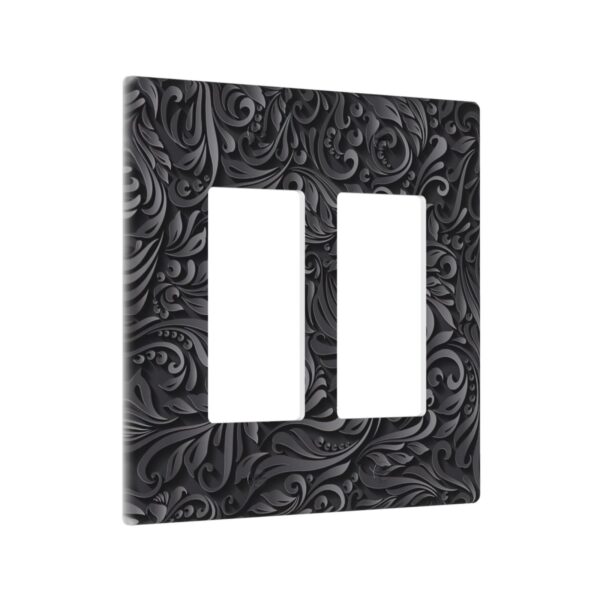 1Pcs Black floral printSwitch Plates And Outlet Covers  Wall Plate Cover  Light Switch Plate  Unbreakable Polycarbonate Thermo plastic  Decorative switch and socket covers for home kitchen decoration - Image 3