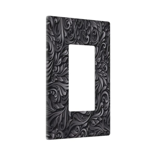 1Pcs Black floral printSwitch Plates And Outlet Covers  Wall Plate Cover  Light Switch Plate  Unbreakable Polycarbonate Thermo plastic  Decorative switch and socket covers for home kitchen decoration - Image 2