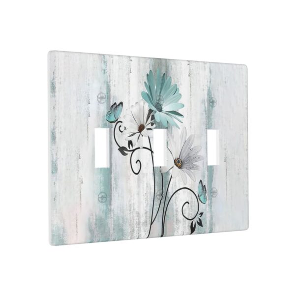 1Pcs Blue daisy flowers Switch Plates And Outlet Covers  Wall Plate Cover  Light Switch Plate  Unbreakable Polycarbonate Thermoplastic  Decorative switch and socket covers for home kitchen decoration - Image 2