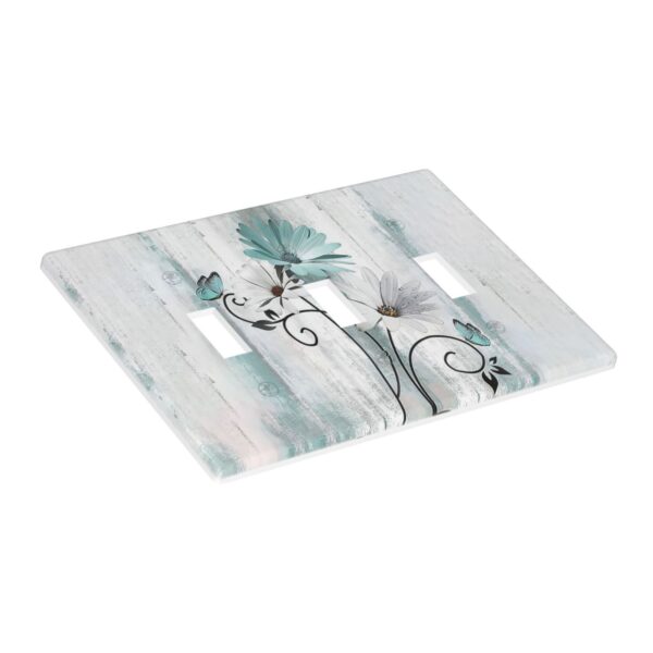 1Pcs Blue daisy flowers Switch Plates And Outlet Covers  Wall Plate Cover  Light Switch Plate  Unbreakable Polycarbonate Thermoplastic  Decorative switch and socket covers for home kitchen decoration - Image 3