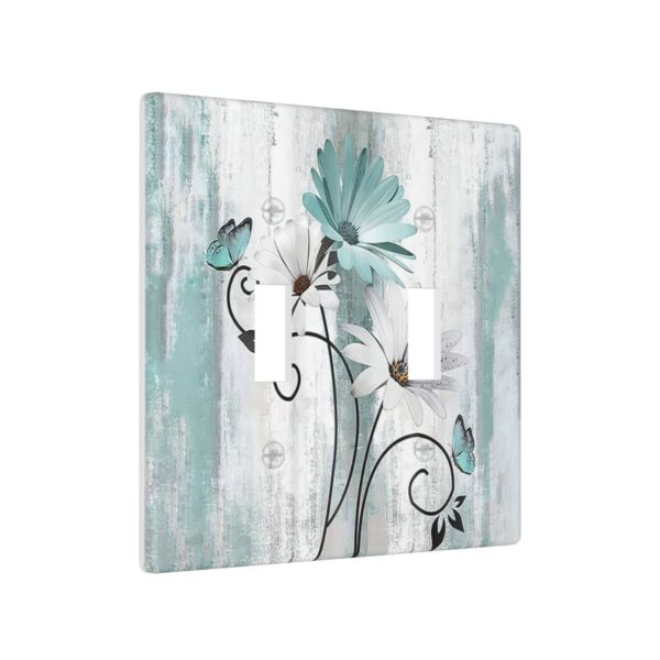 1Pcs Blue daisy flowers Switch Plates And Outlet Covers  Wall Plate Cover  Light Switch Plate  Unbreakable Polycarbonate Thermoplastic  Decorative switch and socket covers for home kitchen decoration - Image 3