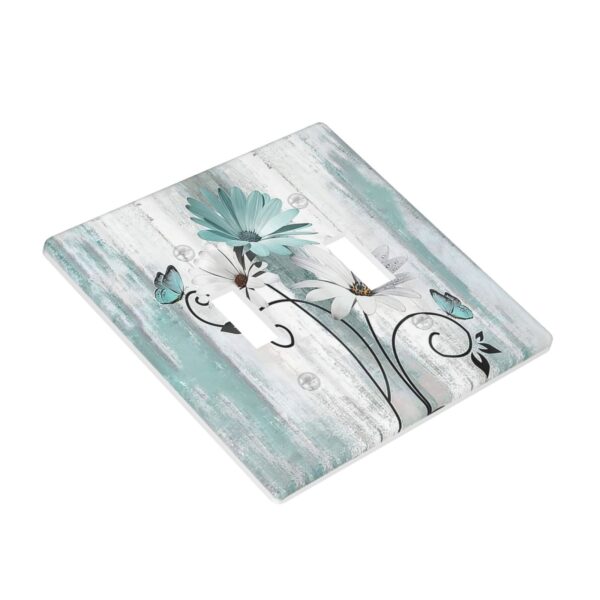 1Pcs Blue daisy flowers Switch Plates And Outlet Covers  Wall Plate Cover  Light Switch Plate  Unbreakable Polycarbonate Thermoplastic  Decorative switch and socket covers for home kitchen decoration - Image 2