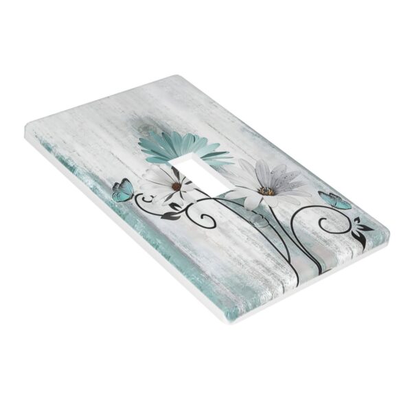 1Pcs Blue daisy flowers Switch Plates And Outlet Covers  Wall Plate Cover  Light Switch Plate  Unbreakable Polycarbonate Thermoplastic  Decorative switch and socket covers for home kitchen decoration - Image 3