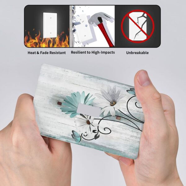 1Pcs Blue daisy flowers Switch Plates And Outlet Covers  Wall Plate Cover  Light Switch Plate  Unbreakable Polycarbonate Thermoplastic  Decorative switch and socket covers for home kitchen decoration - Image 5