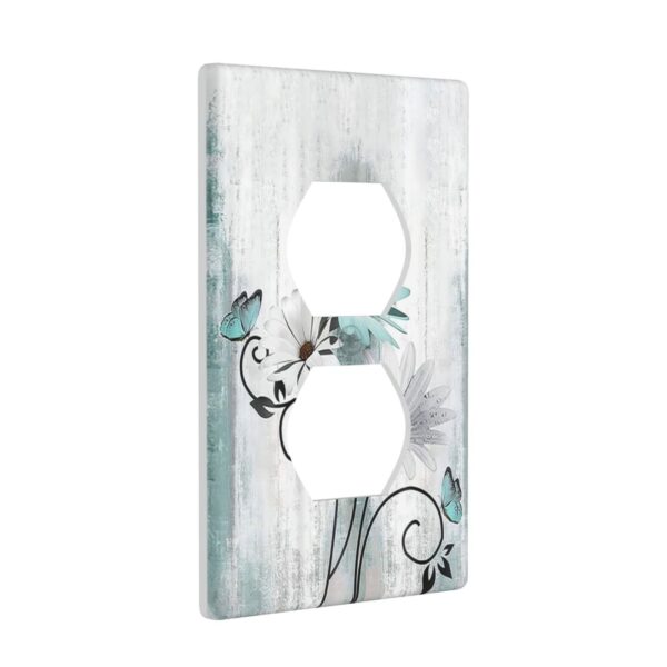 1Pcs Blue daisy flowers Switch Plates And Outlet Covers  Wall Plate Cover  Light Switch Plate  Unbreakable Polycarbonate Thermoplastic  Decorative switch and socket covers for home kitchen decoration - Image 2