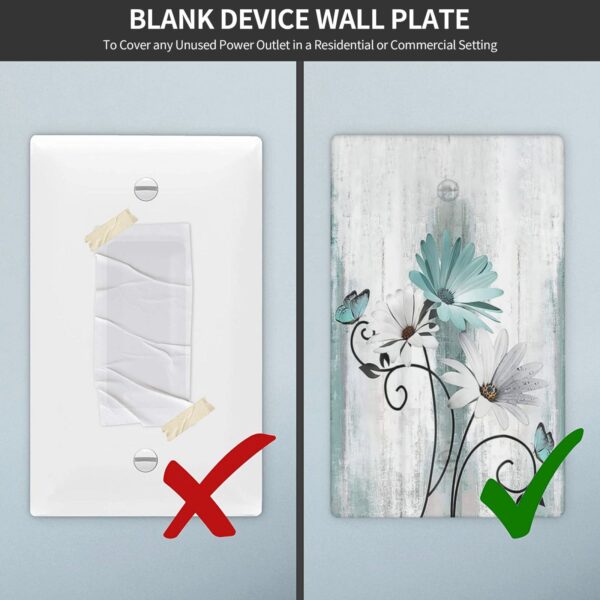 1Pcs Blue daisy flowers Switch Plates And Outlet Covers  Wall Plate Cover  Light Switch Plate  Unbreakable Polycarbonate Thermoplastic  Decorative switch and socket covers for home kitchen decoration - Image 5