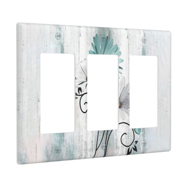 1Pcs Blue daisy flowers Switch Plates And Outlet Covers  Wall Plate Cover  Light Switch Plate  Unbreakable Polycarbonate Thermoplastic  Decorative switch and socket covers for home kitchen decoration - Image 3