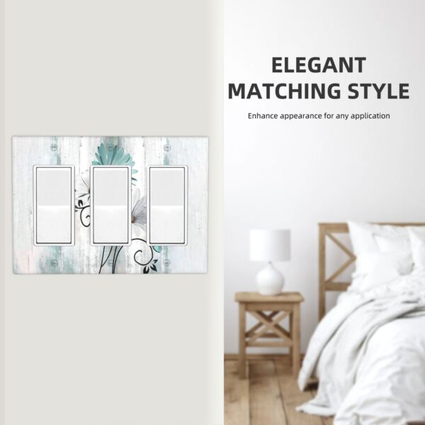 1Pcs Blue daisy flowers Switch Plates And Outlet Covers  Wall Plate Cover  Light Switch Plate  Unbreakable Polycarbonate Thermoplastic  Decorative switch and socket covers for home kitchen decoration - Image 5