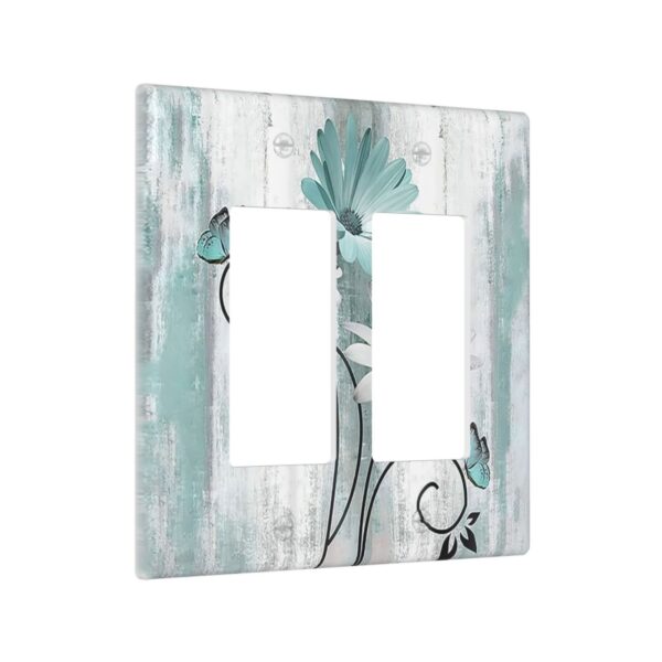 1Pcs Blue daisy flowers Switch Plates And Outlet Covers  Wall Plate Cover  Light Switch Plate  Unbreakable Polycarbonate Thermoplastic  Decorative switch and socket covers for home kitchen decoration - Image 3