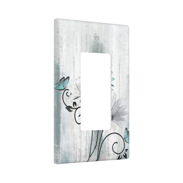 1Pcs Blue daisy flowers Switch Plates And Outlet Covers  Wall Plate Cover  Light Switch Plate  Unbreakable Polycarbonate Thermoplastic  Decorative switch and socket covers for home kitchen decoration - Image 3