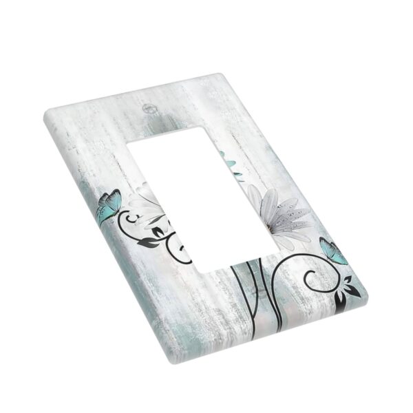 1Pcs Blue daisy flowers Switch Plates And Outlet Covers  Wall Plate Cover  Light Switch Plate  Unbreakable Polycarbonate Thermoplastic  Decorative switch and socket covers for home kitchen decoration - Image 2