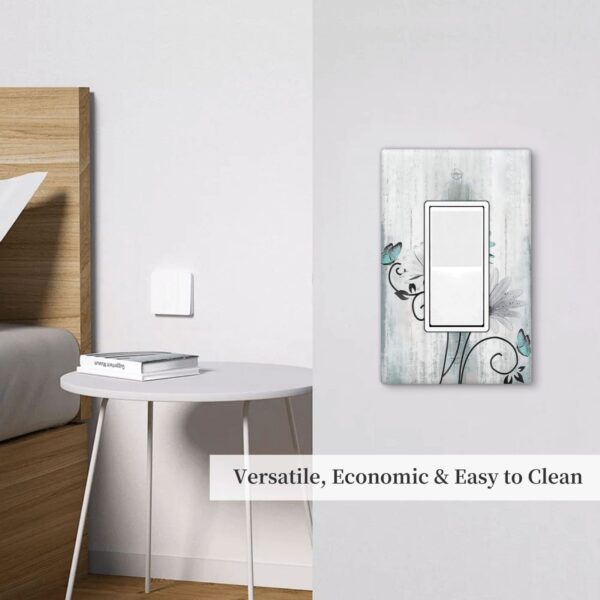 1Pcs Blue daisy flowers Switch Plates And Outlet Covers  Wall Plate Cover  Light Switch Plate  Unbreakable Polycarbonate Thermoplastic  Decorative switch and socket covers for home kitchen decoration - Image 5