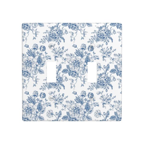 1Pcs Blue Flower Line Art Switch Plates And Outlet Covers  Wall Plate Cover  Light Switch Plate  Unbreakable Polycarbonate Thermoplastic  Decorative switch and socket covers for home kitchen decoration