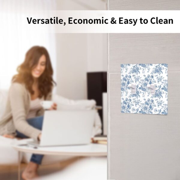 1Pcs Blue Flower Line Art Switch Plates And Outlet Covers  Wall Plate Cover  Light Switch Plate  Unbreakable Polycarbonate Thermoplastic  Decorative switch and socket covers for home kitchen decoration - Image 5