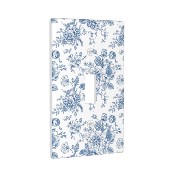 1Pcs Blue Flower Line Art Switch Plates And Outlet Covers  Wall Plate Cover  Light Switch Plate  Unbreakable Polycarbonate Thermoplastic  Decorative switch and socket covers for home kitchen decoration - Image 2