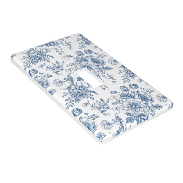 1Pcs Blue Flower Line Art Switch Plates And Outlet Covers  Wall Plate Cover  Light Switch Plate  Unbreakable Polycarbonate Thermoplastic  Decorative switch and socket covers for home kitchen decoration - Image 3