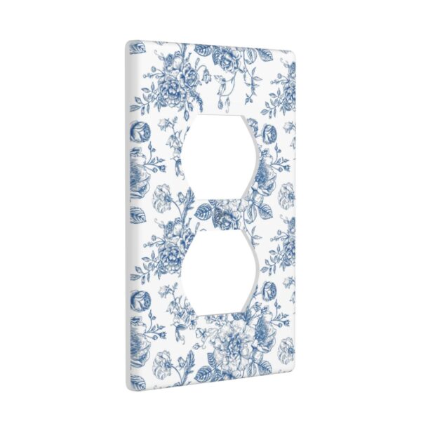 1Pcs Blue Flower Line Art Switch Plates And Outlet Covers  Wall Plate Cover  Light Switch Plate  Unbreakable Polycarbonate Thermoplastic  Decorative switch and socket covers for home kitchen decoration - Image 3