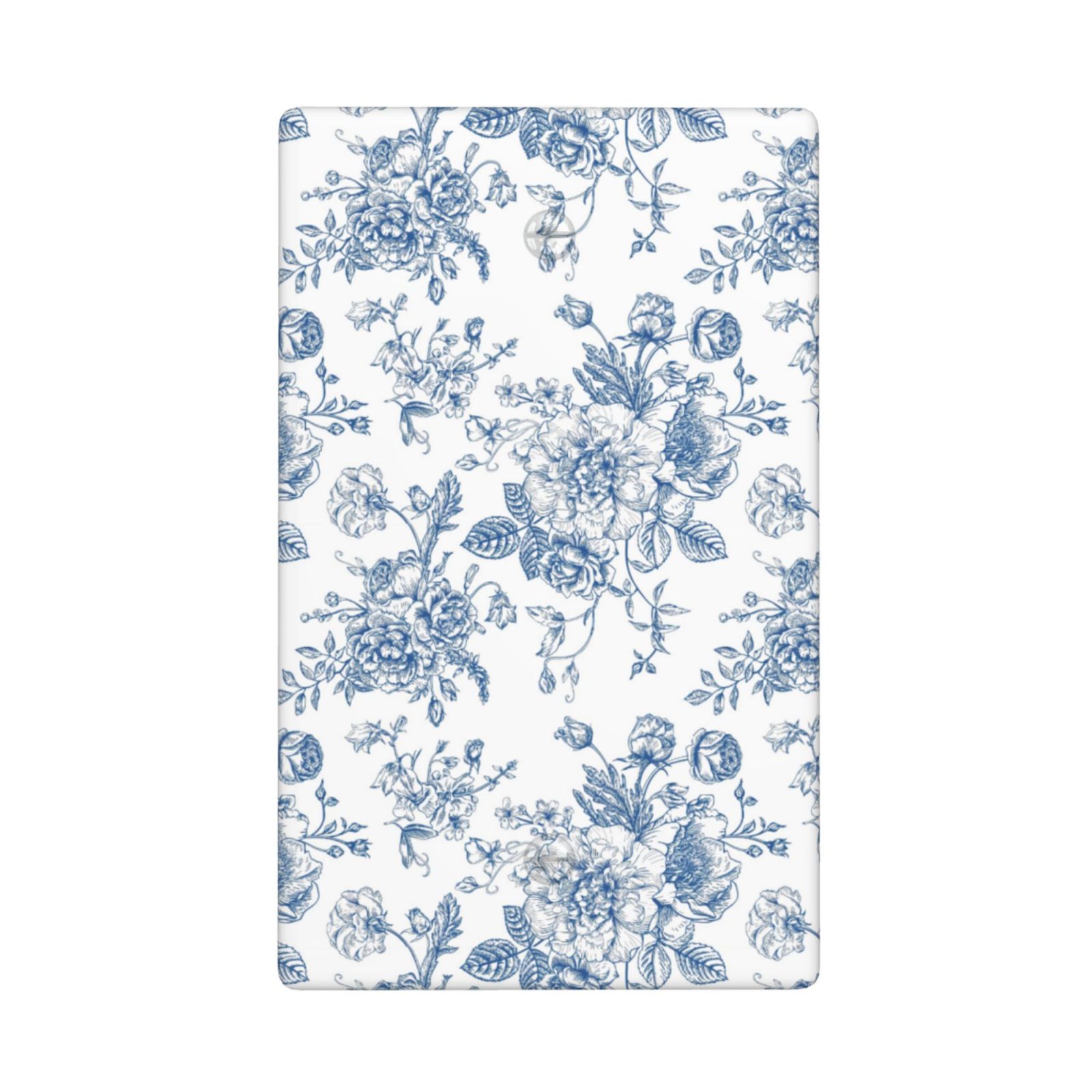 1Pcs Blue Flower Line Art Switch Plates And Outlet Covers Wall Plate Cover Light Switch Plate Unbreakable Polycarbonate Thermoplastic Decorative switch and socket covers for home kitchen decoration