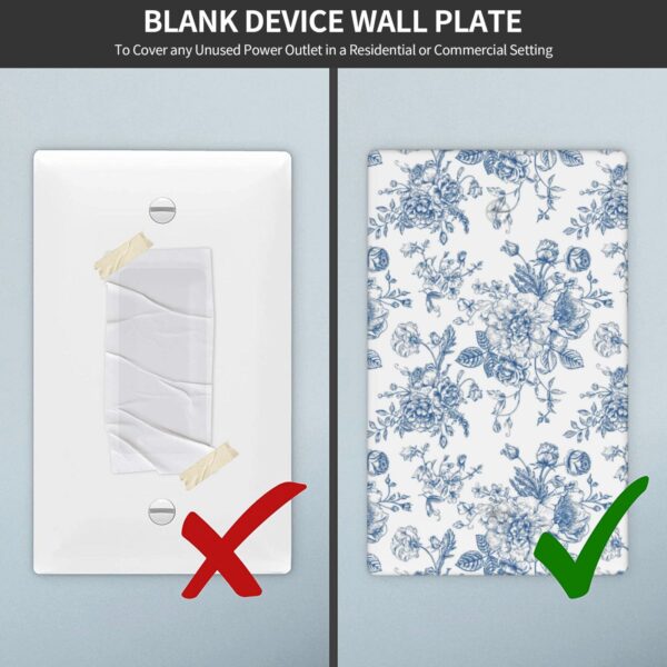 1Pcs Blue Flower Line Art Switch Plates And Outlet Covers  Wall Plate Cover  Light Switch Plate  Unbreakable Polycarbonate Thermoplastic  Decorative switch and socket covers for home kitchen decoration - Image 5
