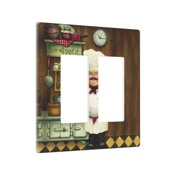 1Pcs Bon Appetit Chef in the Kitchen Switch Plates And Outlet Covers  Wall Plate Cover  Light Switch Plate  Unbreakable Polycarbonate Thermoplastic  Decorative switch and socket covers for home kitchen decoration - Image 5
