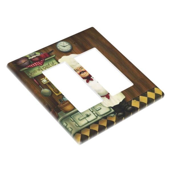 1Pcs Bon Appetit Chef in the Kitchen Switch Plates And Outlet Covers  Wall Plate Cover  Light Switch Plate  Unbreakable Polycarbonate Thermoplastic  Decorative switch and socket covers for home kitchen decoration - Image 4
