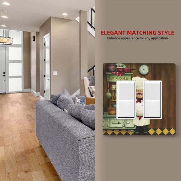 1Pcs Bon Appetit Chef in the Kitchen Switch Plates And Outlet Covers  Wall Plate Cover  Light Switch Plate  Unbreakable Polycarbonate Thermoplastic  Decorative switch and socket covers for home kitchen decoration - Image 2