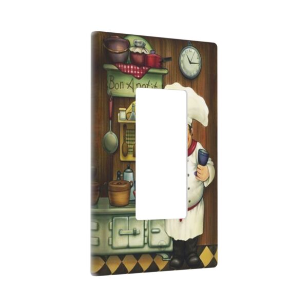 1Pcs Bon Appetit Chef in the Kitchen Switch Plates And Outlet Covers  Wall Plate Cover  Light Switch Plate  Unbreakable Polycarbonate Thermoplastic  Decorative switch and socket covers for home kitchen decoration - Image 3
