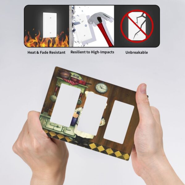 1Pcs Bon Appetit Chef in the Kitchen Switch Plates And Outlet Covers  Wall Plate Cover  Light Switch Plate  Unbreakable Polycarbonate Thermoplastic  Decorative switch and socket covers for home kitchen decoration - Image 5