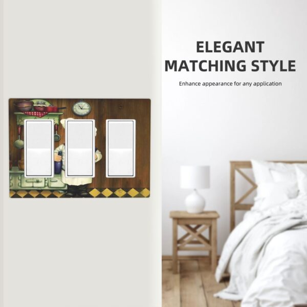 1Pcs Bon Appetit Chef in the Kitchen Switch Plates And Outlet Covers  Wall Plate Cover  Light Switch Plate  Unbreakable Polycarbonate Thermoplastic  Decorative switch and socket covers for home kitchen decoration - Image 4
