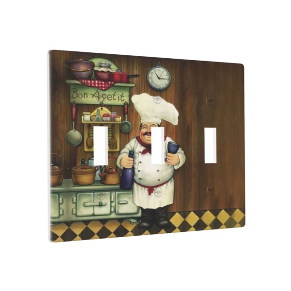 1Pcs Bon Appetit Chef in the Kitchen Switch Plates And Outlet Covers  Wall Plate Cover  Light Switch Plate  Unbreakable Polycarbonate Thermoplastic  Decorative switch and socket covers for home kitchen decoration - Image 2