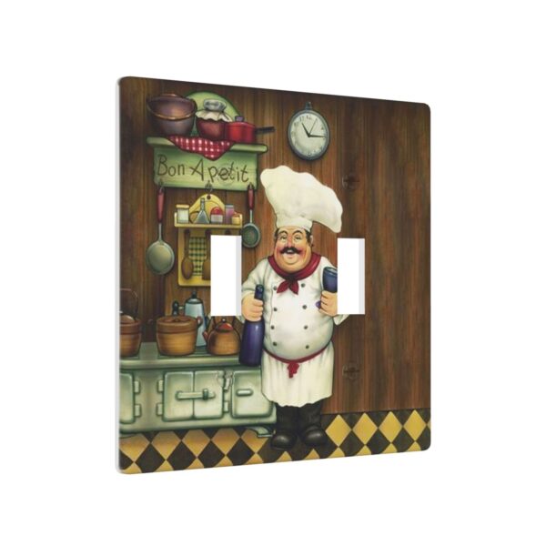 1Pcs Bon Appetit Chef in the Kitchen Switch Plates And Outlet Covers  Wall Plate Cover  Light Switch Plate  Unbreakable Polycarbonate Thermoplastic  Decorative switch and socket covers for home kitchen decoration - Image 2