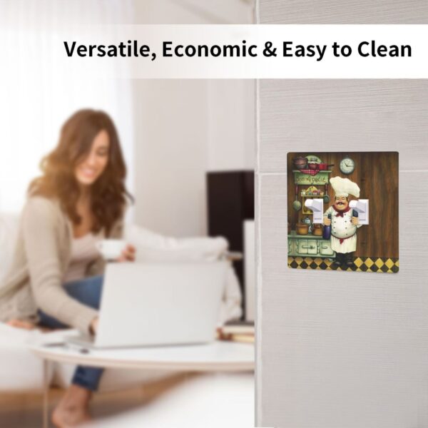 1Pcs Bon Appetit Chef in the Kitchen Switch Plates And Outlet Covers  Wall Plate Cover  Light Switch Plate  Unbreakable Polycarbonate Thermoplastic  Decorative switch and socket covers for home kitchen decoration - Image 5