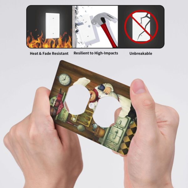 1Pcs Bon Appetit Chef in the Kitchen Switch Plates And Outlet Covers  Wall Plate Cover  Light Switch Plate  Unbreakable Polycarbonate Thermoplastic  Decorative switch and socket covers for home kitchen decoration - Image 5