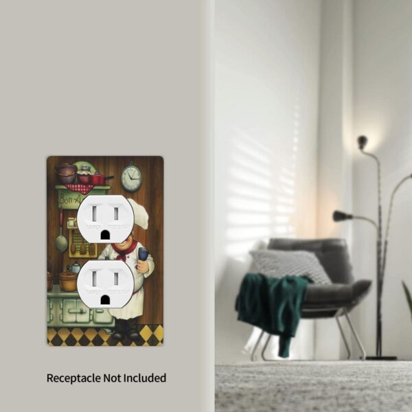 1Pcs Bon Appetit Chef in the Kitchen Switch Plates And Outlet Covers  Wall Plate Cover  Light Switch Plate  Unbreakable Polycarbonate Thermoplastic  Decorative switch and socket covers for home kitchen decoration - Image 4