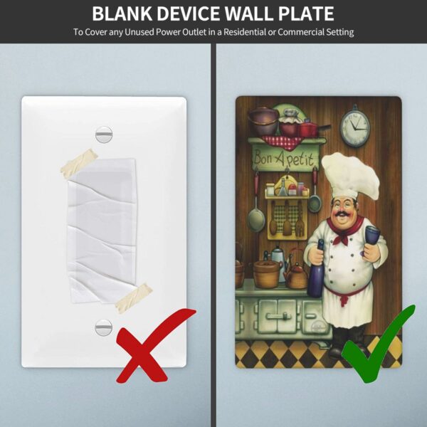 1Pcs Bon Appetit Chef in the Kitchen Switch Plates And Outlet Covers  Wall Plate Cover  Light Switch Plate  Unbreakable Polycarbonate Thermoplastic  Decorative switch and socket covers for home kitchen decoration - Image 4