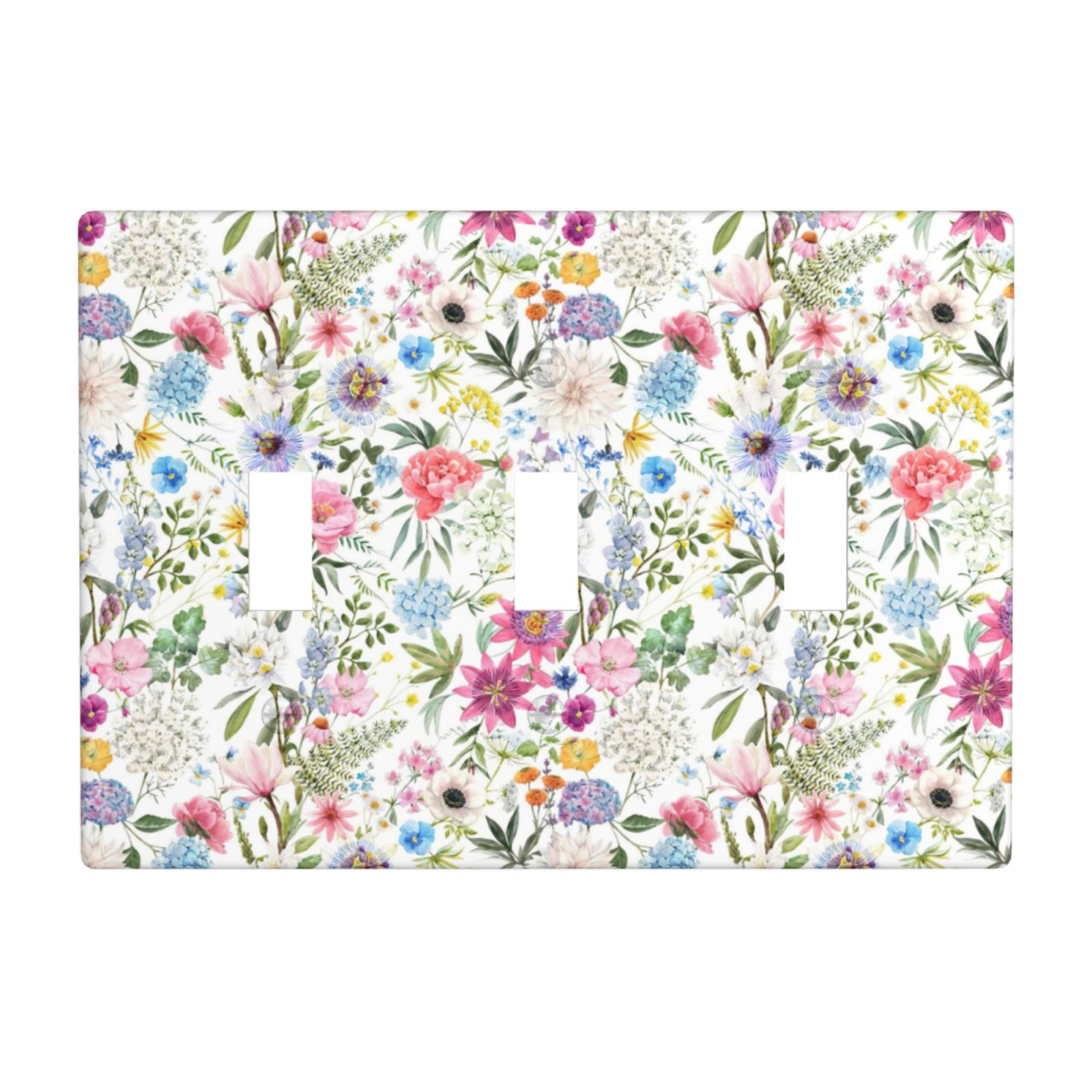 1Pcs Colorful flower style pattern Switch Plates And Outlet Covers  Wall Plate Cover  Light Switch Plate  Unbreakable Polycarbonate Thermoplastic  Decorative switch and socket covers for home kitchen decoration