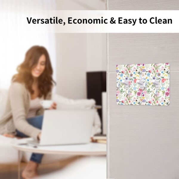 1Pcs Colorful flower style pattern Switch Plates And Outlet Covers  Wall Plate Cover  Light Switch Plate  Unbreakable Polycarbonate Thermoplastic  Decorative switch and socket covers for home kitchen decoration - Image 4